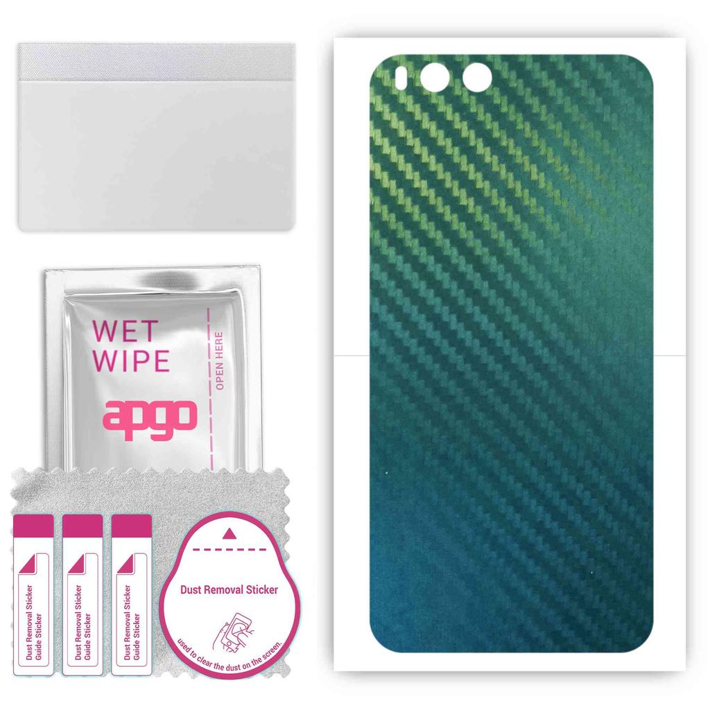 apgo Protective Skin Sticker for the Back Compatible with Xiaomi Mi Note 3, Wrap Film, Foil, Vinyl - Pattern Carbon Chameleon CAKA1