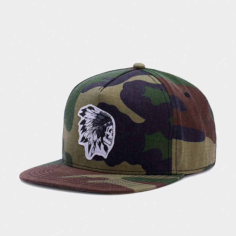 Camo Indian Hip Hop Hip Hop Baseball Cap Adult Flat Rim Cap