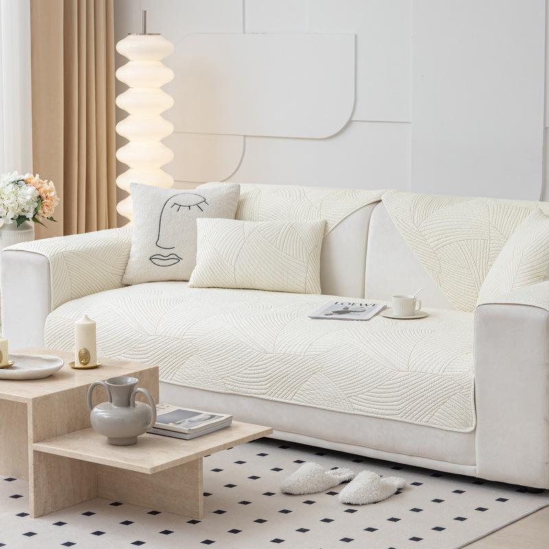 Bavlněný polštář na pohovku z jednobarevné látky, vyšívaný bavlněný polštář, moderní jednoduchý polštář