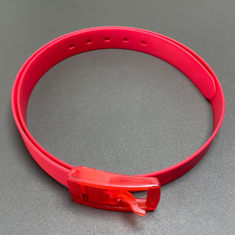 Nuove Cinture Per Uomo Donna Colori Uni Caramella Gomma Siliconica Pelle Forma Ondulata Fibbia in Plastica Cintura Carina Senza Metallo
