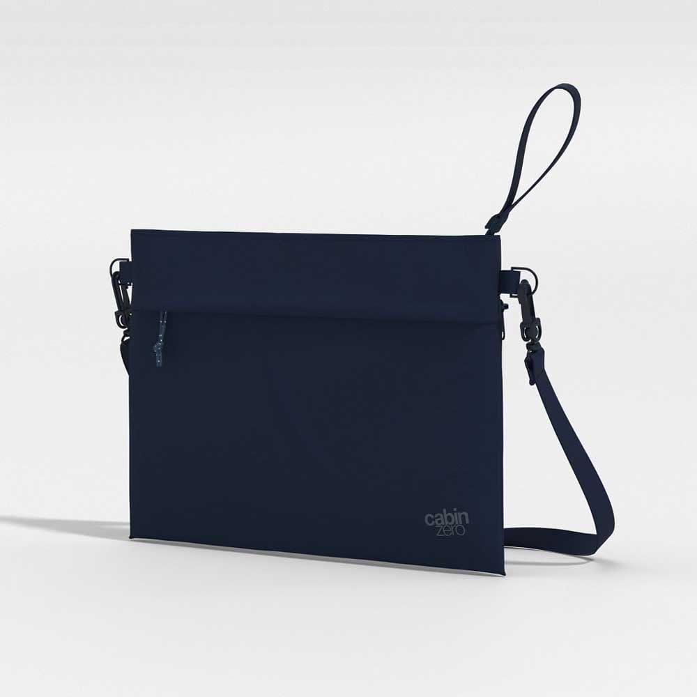 Cabin Zero Classic Sacoche Shoulder Bag in Blue Shimmer
