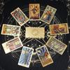 Golden Card Back Gold Foil Tarot Hot Stamping PVC Waterproof and Wear-resistant Board Game Card Divination Gift Set Luxury