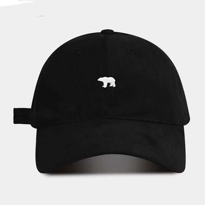 Stylish High quality Sanding bear embroidered baseball cap women summer new style wide-brimmed hat that makes face look smaller
