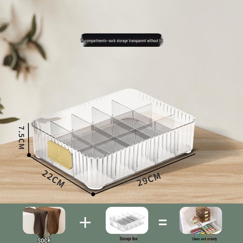 Multifunctional Plastic Underwear Storage Box with Lid – Organizer for Bras, Socks, and Underpants