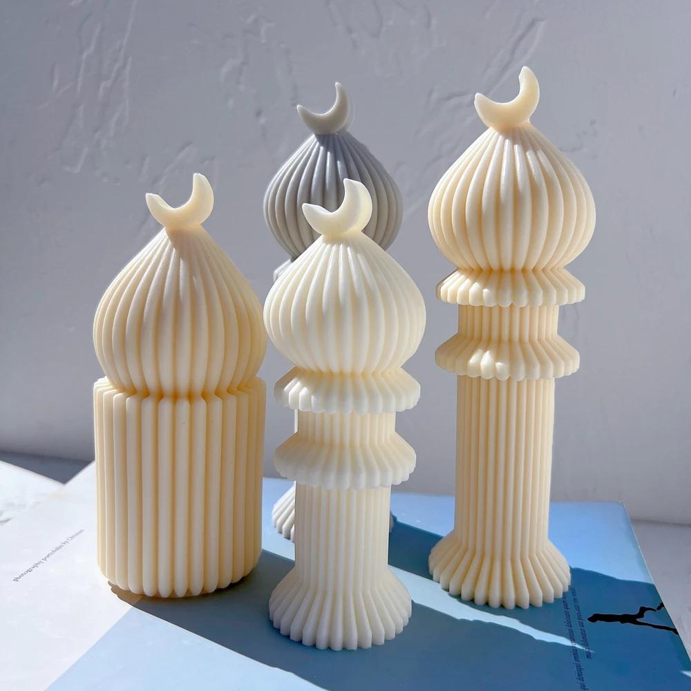 ديكور رمضان شمعة عمود قالب سيليكون إسلامي مسلم قالب شمعة عمود شمع الصويا ديكور عيد مبارك رمضان