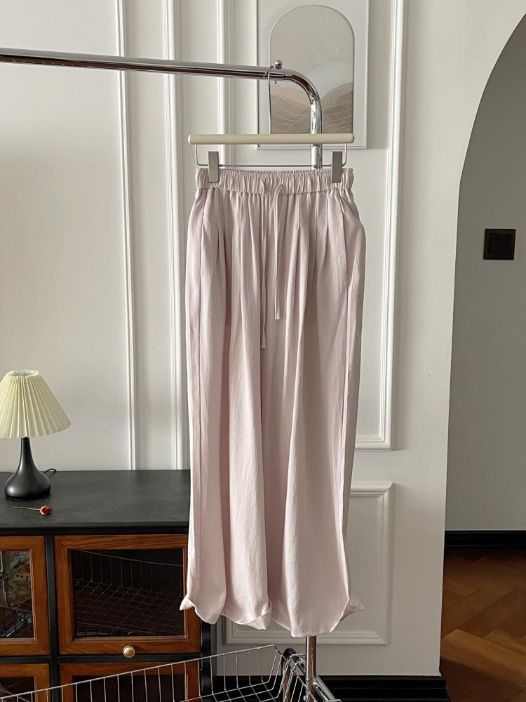 Korean Chic Summer Loose Wide-Leg Pants for Women - Lightweight, Cool, Straight-Leg Trousers