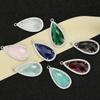 ZHUKOU 14*28mm Handmade Brass Cubic Zirconia Water Drop Charms Pendants DIY Jewelry Bracelet Necklace Accessories Model: VD422