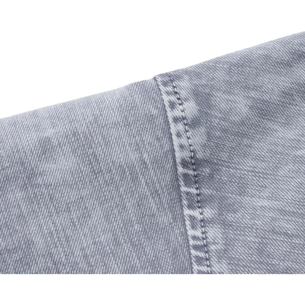 Li Ning Badfive Womens Series Printed Pattern Three-Dimensional Cut Loose Wash Denim Jacket Women Jacket Gray AJDS336-1