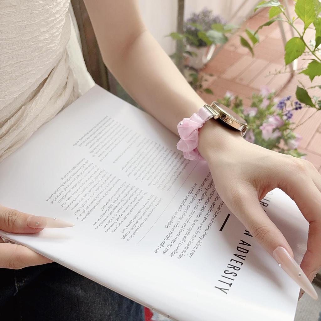 Fits Huawei GT6/5/4, Xiaomi 9 Pro, Apple iWatch S11: Ice Silk Diamond Hair Tie Strap