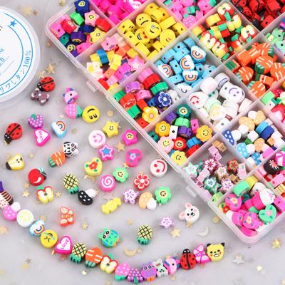 50-100 Pieces Animal Fruit Flower Polymer Clay Beads Loosely Spaced Kids Jewelry DIY Making Bracelet Necklace Accessories