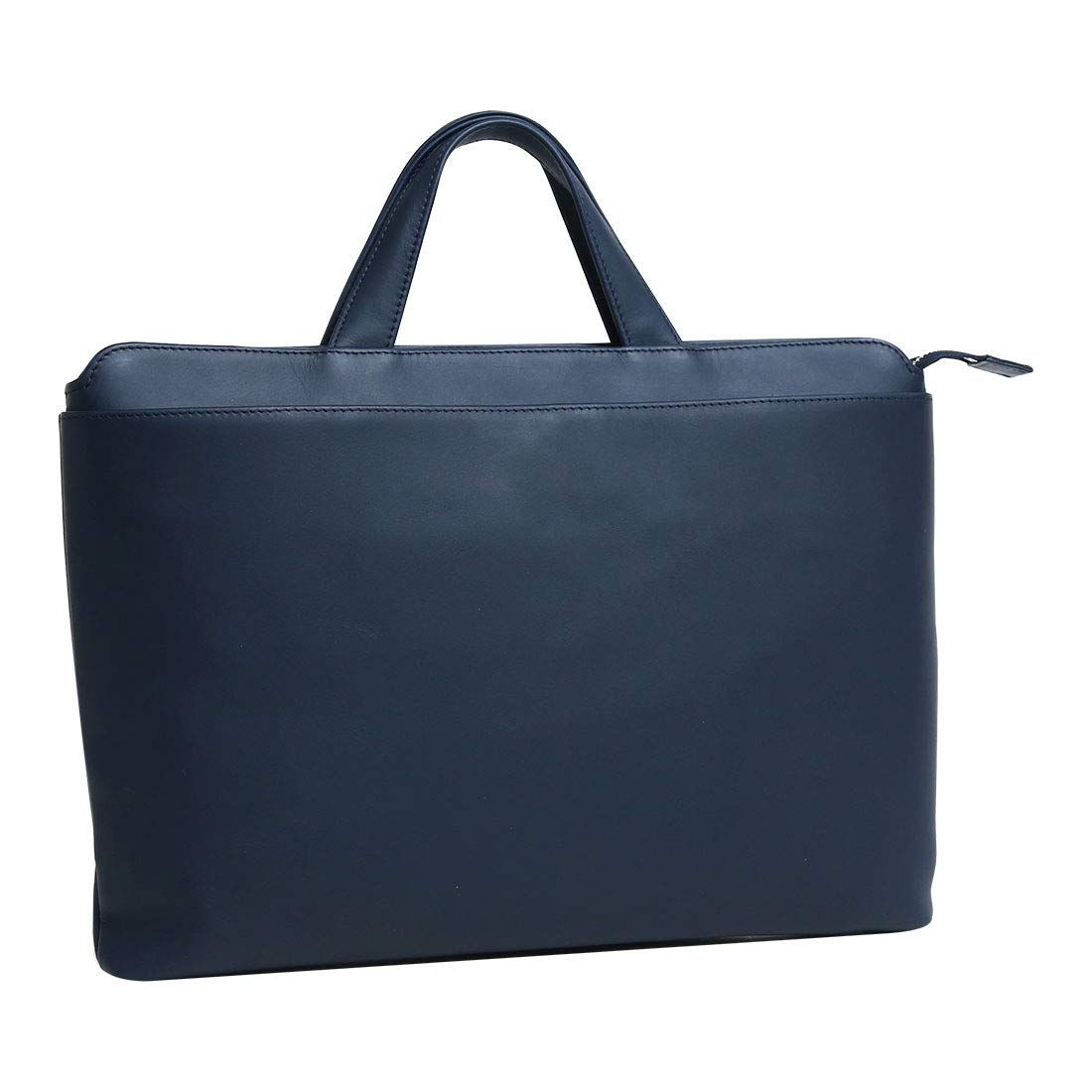 

SA122 Genuine Leather Tote Bag Compatible with A4 Size Zipper Closure Briefcase Business Bag Navy [Tryon] Темно-синій