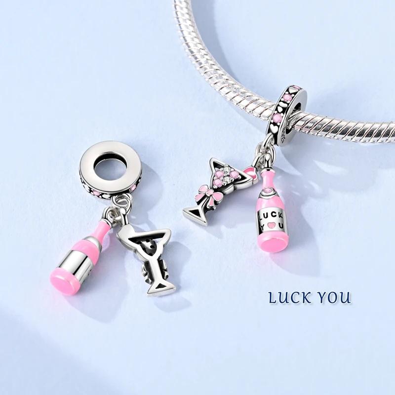 Authentic copper Charm Bead Charms Bead Colorful Inlaid Zirconium Family Dangle Compatible With Bracelets Do It Yourself Jewellery Marking Lover Gifts