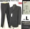 NEW Tag Unused Japan BOYCOTT Autumn Winter Suit Set 40 Men's L Black Jacket Pants(USED)