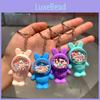 Trendy Acrylic Bunny Keychain Charming Gift With Braided Strap In Blue
