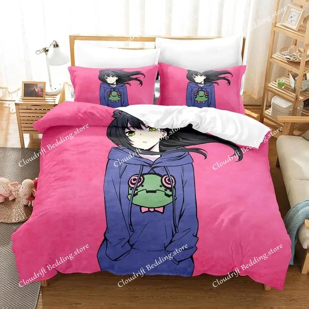 Anime Mieruko-chan The Girl Who Can See Them Bedding Set Boys Girls Twin Queen Size Duvet Cover Pillowcase Bed Kids Adult