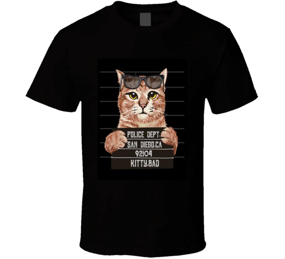 Kitty Bad Mug Shot Funny Bad Cat Gift T Shirt S