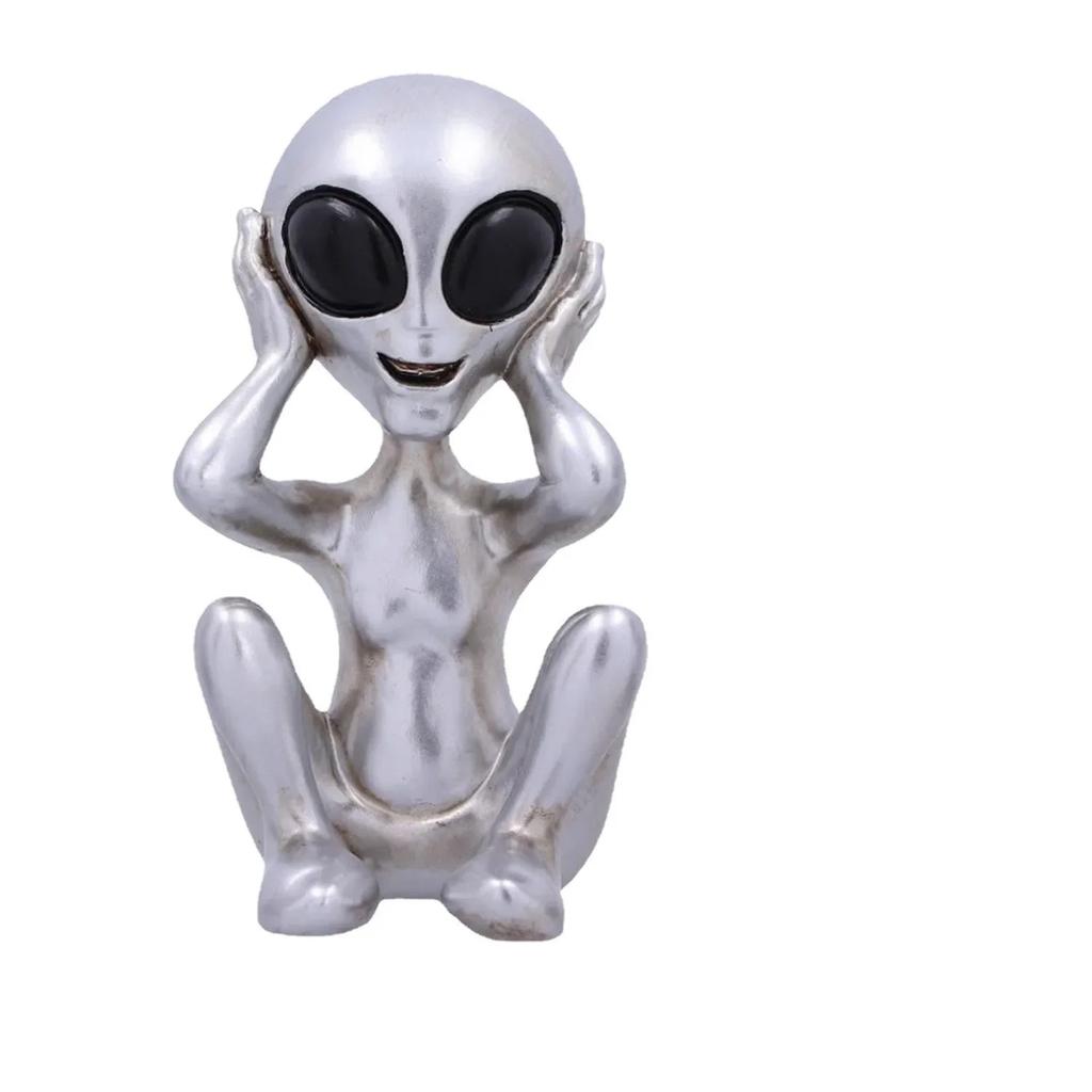 Creative Aliens Don't Listen Don't Watch Don't Talk Home Desktop Fun Resin Crafts Ornaments Garden Atmosphere Decorations