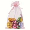 100Pcs Pink Organza drawstring gift bag, suitable for weddings, jewelry and gift bags