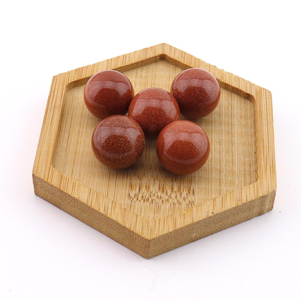 16mm Natural Agate Crystal Ball Ornament - Holeless Round Semi-Precious Stone for DIY Jewelry (BJ12)