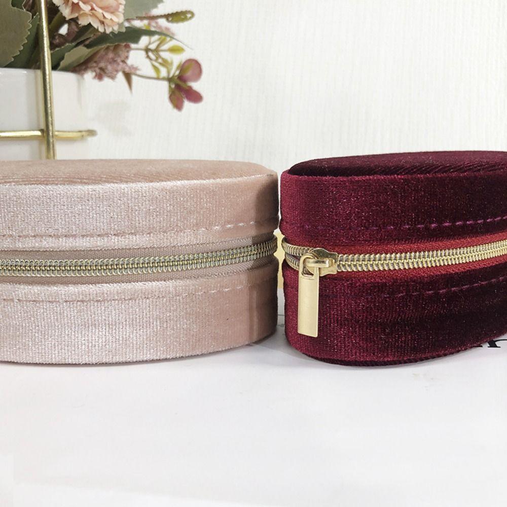Divided Compartments Velvet Jewelry Display Box Portable Travel Jewelry Case Daily Use