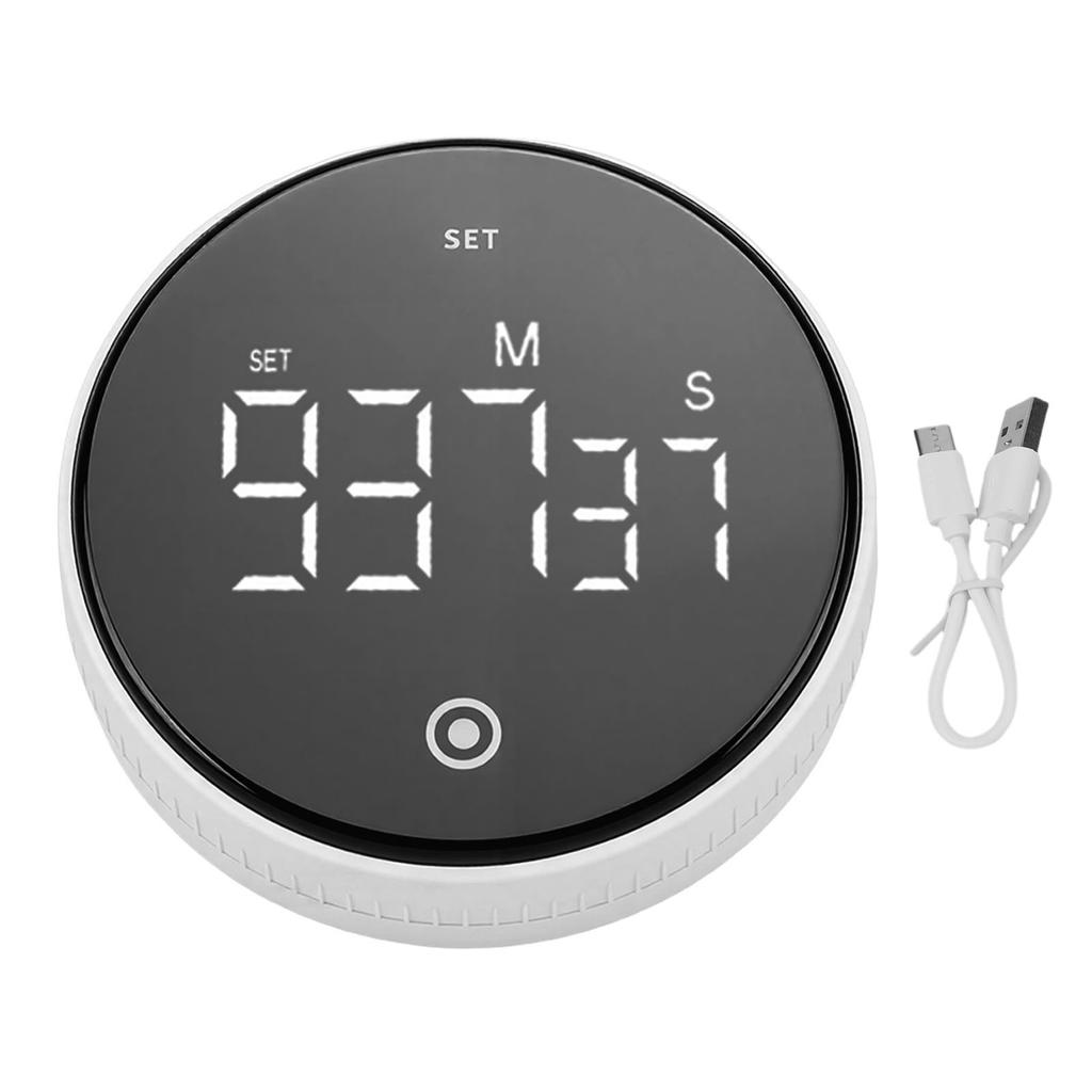Magnetic Kitchen Timer with 999 Minute Countdown Rotation Adjustable Touch Screen Digital Display Silent Timer for
