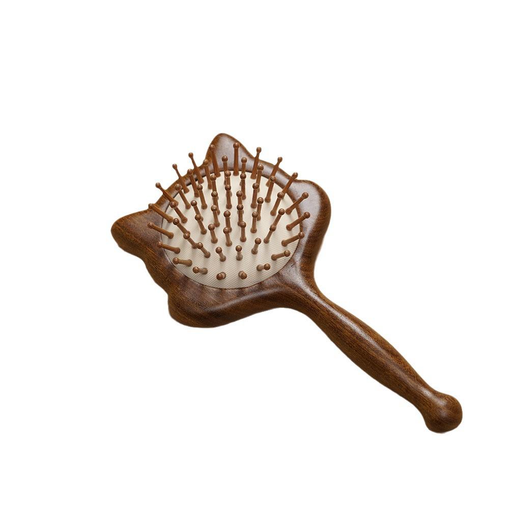 Sandalwood Cat Head Air Cushion Comb for Kids - Smooth & Portable Hairdressing Brush