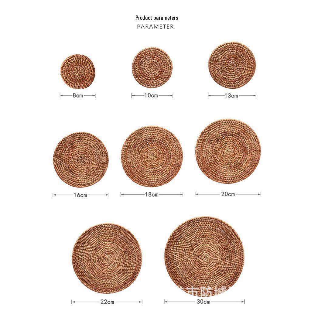 Vietnamese Rattan Tea Coaster Set: Autumn-Inspired Insulating Mats for Tea Ceremony and Kung Fu Tea Set Accessories