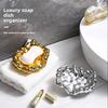 Light Luxury Soap Box Soap Holder Soap Dish Drain Free Punching Storage Shelf Household Soap Dish Tray