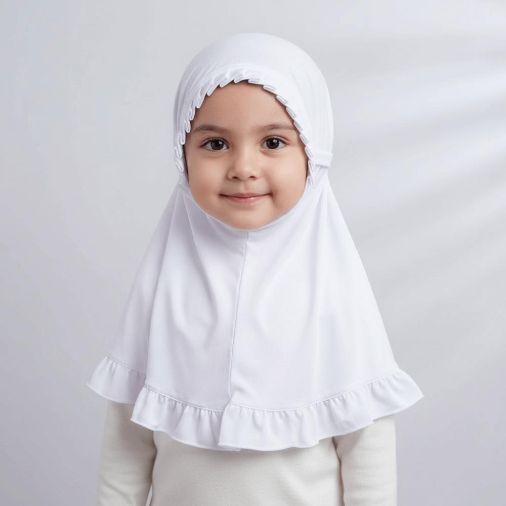 Breathable Girls Neck Shawl Crinkles Texture Soft Girls Muslim Hijab Stretch Handmade Children Islamic Headscarf