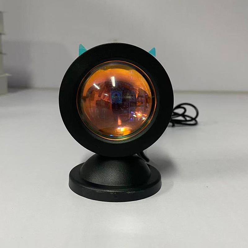 Mini Usb Sunset Lamp Led Projector Night Light 6 Colors Switch Rainbow Atmosphere Home Bedroom Background Wall Decoration Gift