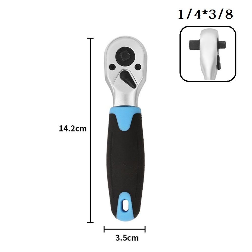 72 Teeth Ratchet Socket Wrench 1/4 3/8 1/2inch Ratchet Socket Wrench Tools Handle Double-headed Ratchet Wrench Hand Tools синий