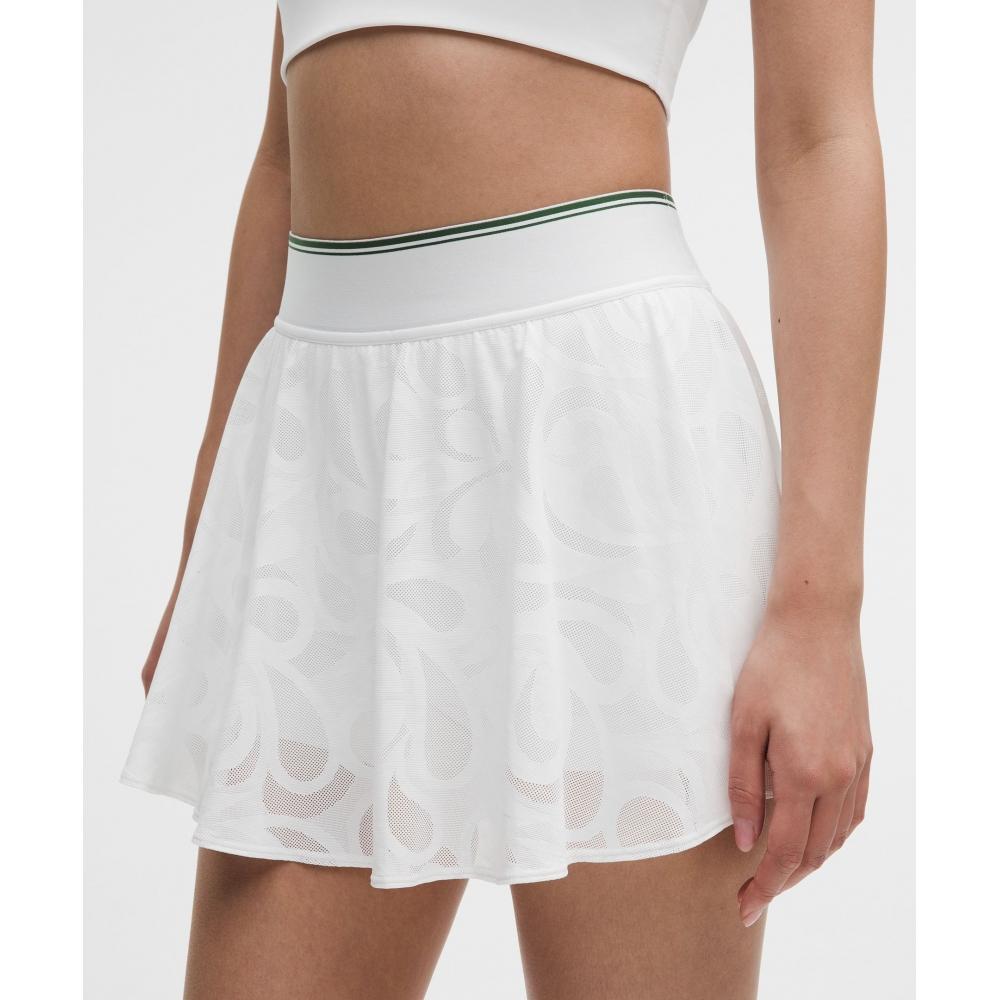 Lullulemon Paisley Mesh High-Rise Tennis Skirt Wht Wht Ivyg