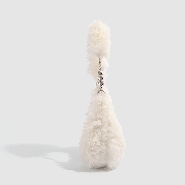 2024 New Autumn and Winter High-end Furry Bag Women's Fashion Versatile Plush Handbag Underarm Bag Single Shoulder Plush Bag