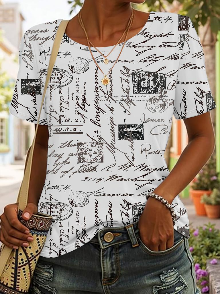 2026 New Summer Women's Wear Japanese Beauty Printed Ladies T-shirt Round Neck Short Sleeve Street Casual Daily Basic Tops
