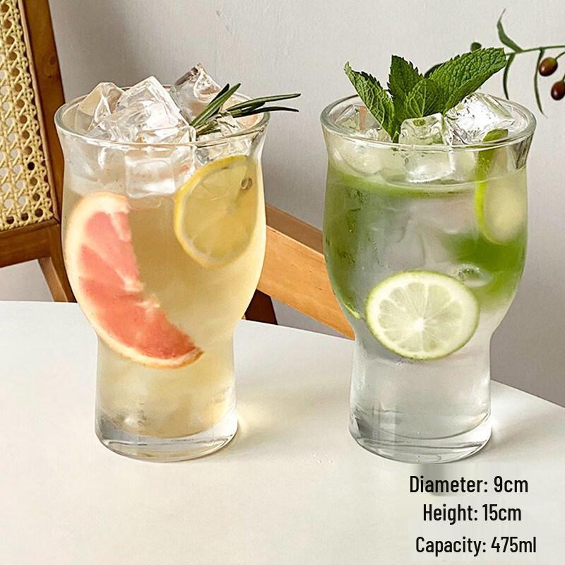 ZISIZ Ins Style Handmade Wide-Mouth Glass Cup