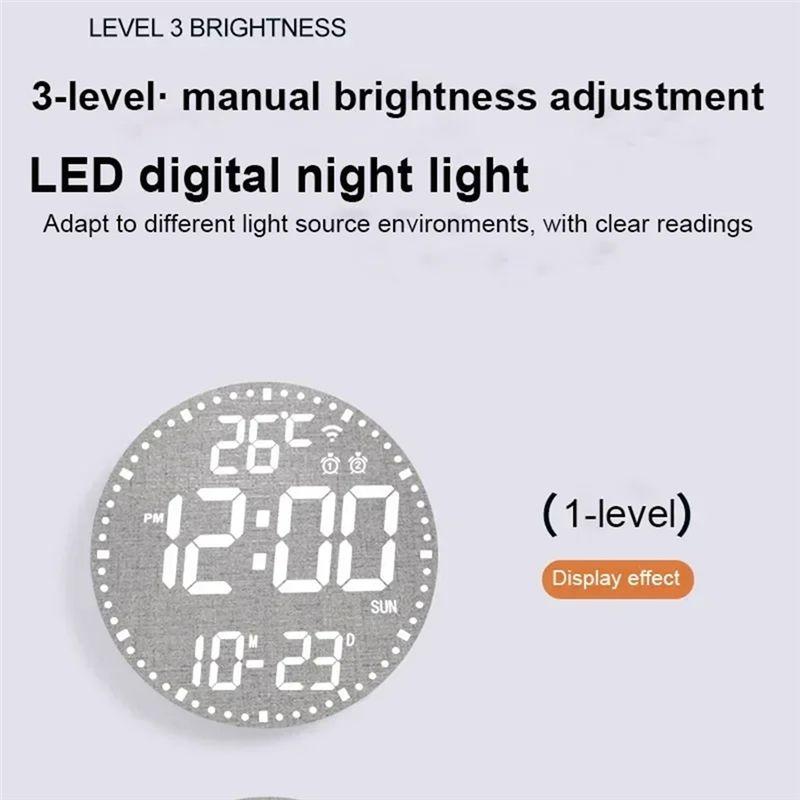 A74E-Digital Electronic Clock Calendar Wall Clock Living Room Decorative Wall Hanging Colorful Smart Clock