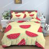 Watermelon Duvet Cover Set Green And Red Colour Polyester Comforter Cover King Queen Full Size For Kids Teens Adults Bedding Set