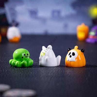 Q1FD Halloween Miniature Figurines,Resin Little Small Figures Halloween Mini Resin Figure Statue Table Ornament Home Decors