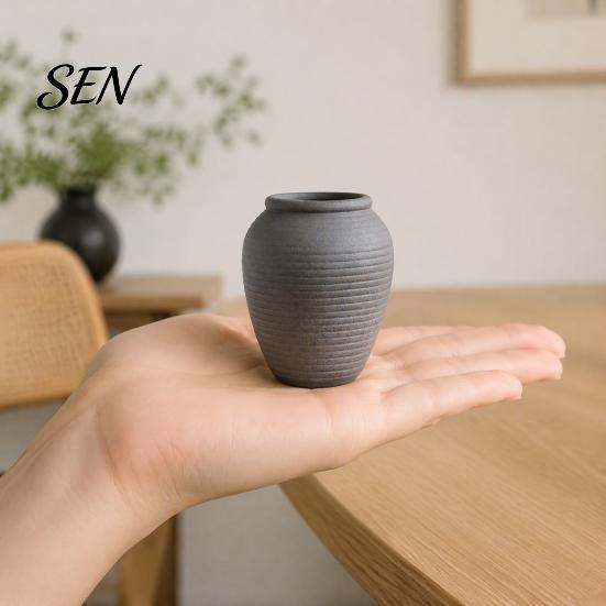 Weather Resistant Flower Container Retro Round Ceramic Vase, Small Hydroponic Planter, Rustic Indoor Outdoor Decorative Planter Table Centerpiece Vase