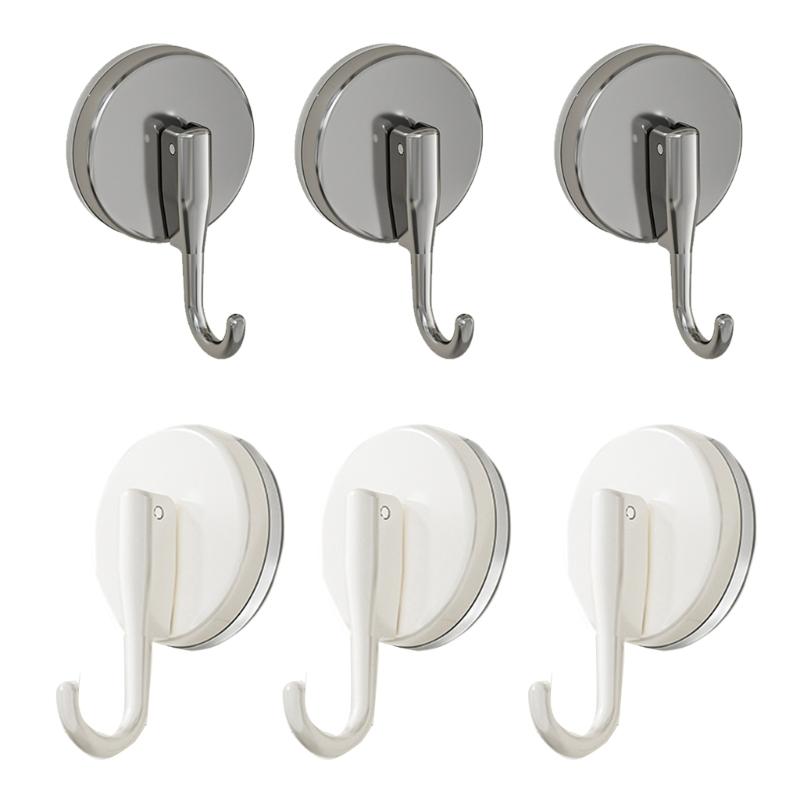Easy Installs Suction Hook Holders ABS Not Drill Suction Hook Heavy Duty Adhesive Hook 57mm Diameter for Bathroom Kitchen