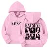 Kids Long Sleeve Pullover Hoodie with Pockets Loose Fit Letter Print Casual Sweatshirt