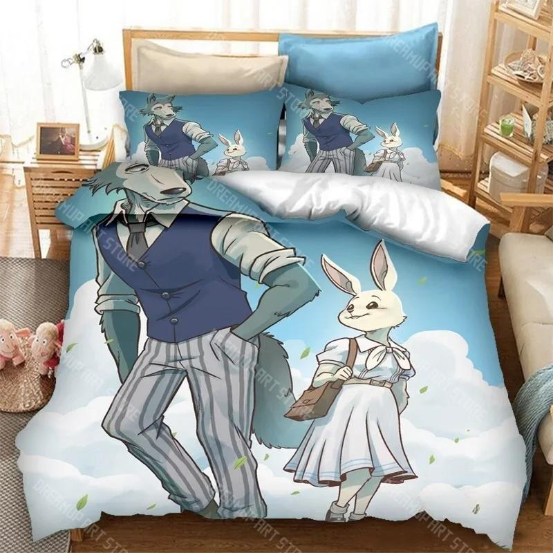 Anime BEASTARS 3D-Druck Bettwäscheset Bettbezüge Kissenbezüge Bettdecke Bettwäsche-Sets Bettwäsche Heimtextilien