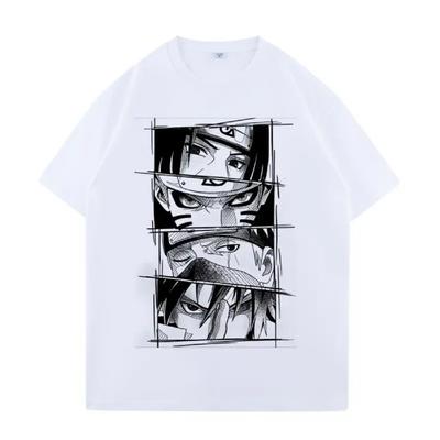 Naruto Joint T-shirt Anime Akatsu Organization Ferret Sasuke Kakashi Men Pure Cotton Loose Short Sleeves
