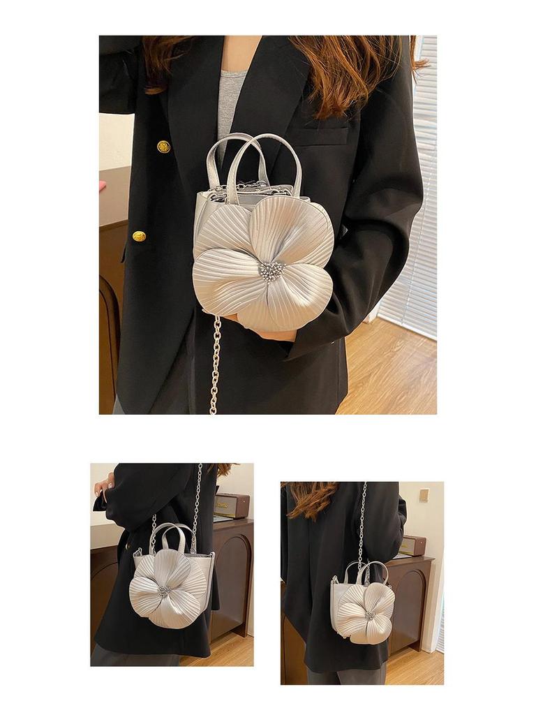 2025 Petal Bucket Bag: 3D Camellia Woven Handbag & Crossbody, Socialite Style