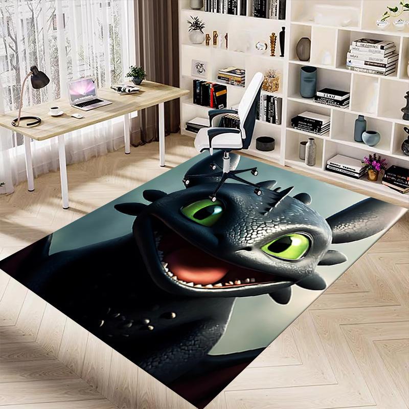 Dragon'S Friendly Smile Carpet For Playroom Bedroom Living Room Sofa Home Decorkids Game Area Rug Nonslip Floor Mat
