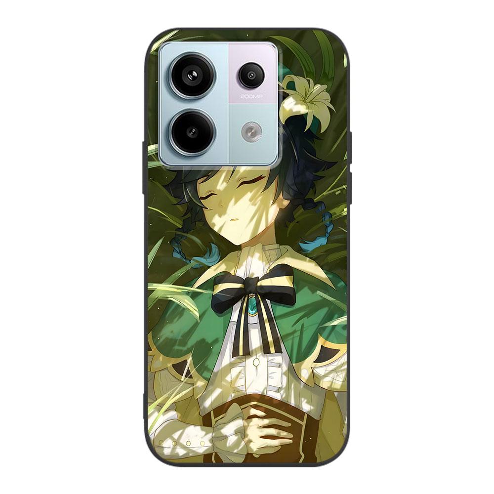 Barbatos Genshin Impact Case for Xiaomi Redmi 10 10C 9C 9A 9i 9 Prime 9T 12 12C 10A K40 Black Soft TPU Mobile Phone Bag Cover
