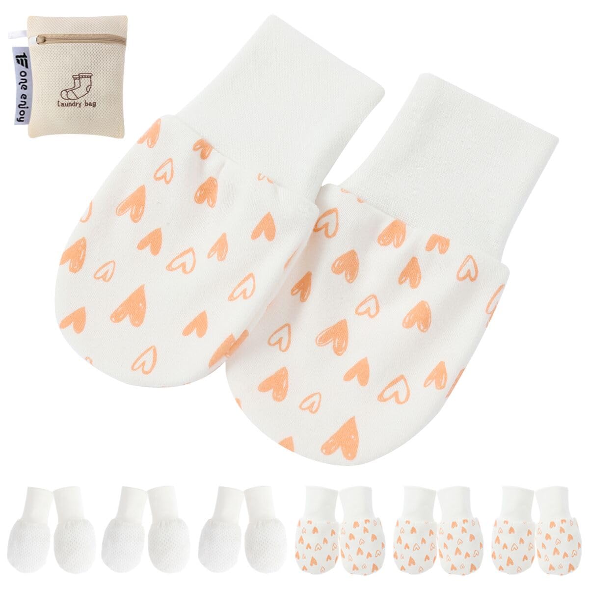 

Baby Scratch Prevention Gently Wraps Hands and Prevents Suitable for Newborns and Baby Girls Baby Gift Mittens, 6-Piece Set, Scratching, (0-6 Months),