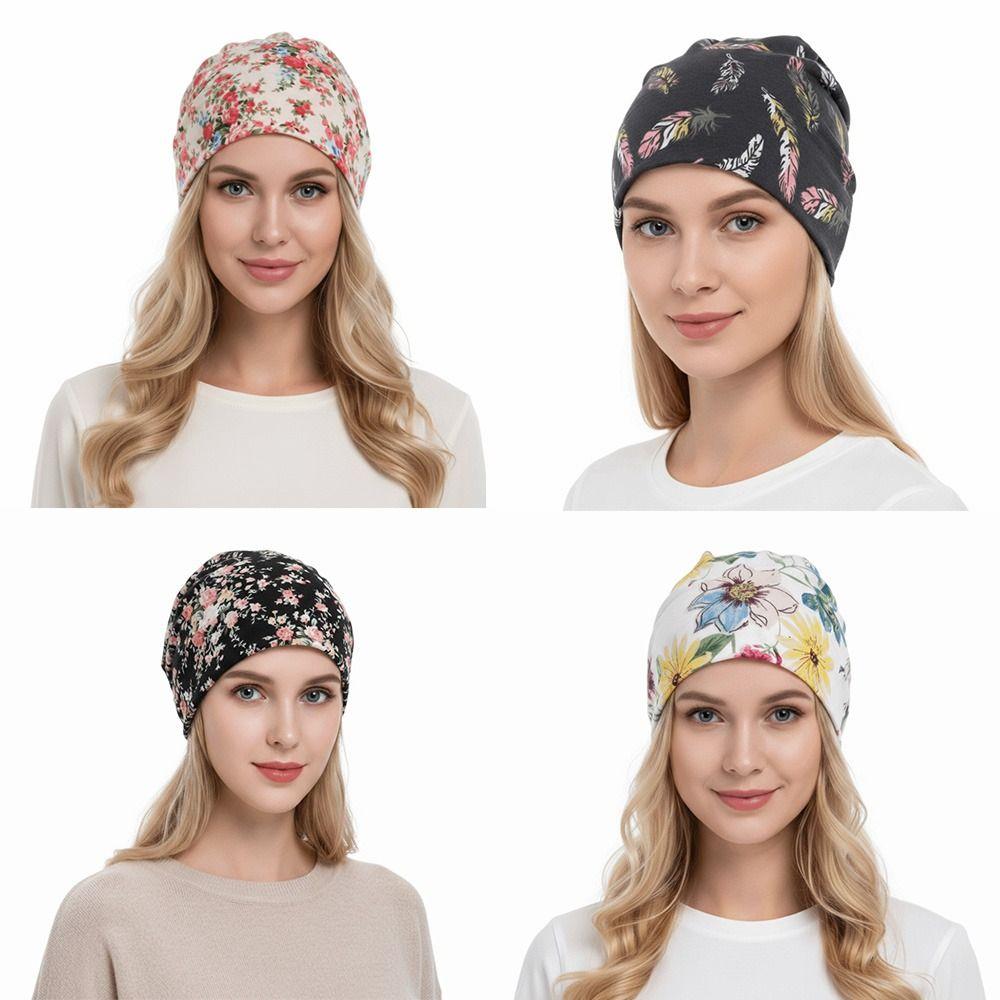 Casual Wind Cotton Hat Bandana Spring Sleep Caps Beanies Headwrap Chemotherapy Hat Women National