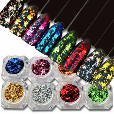 1 butelka laserowy magiczny kameleon holograficzny nieregularny paznokci folia aluminiowa paznokci brokat płatki zdobienie paznokci dekoracje