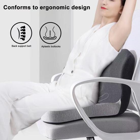 Yousheng L-Shaped Seat Cushion Memory Foam Cushion with Back Support Sciatica Relief Seat Cushion for Office Chair Car Seat Wheelchair Long Hours